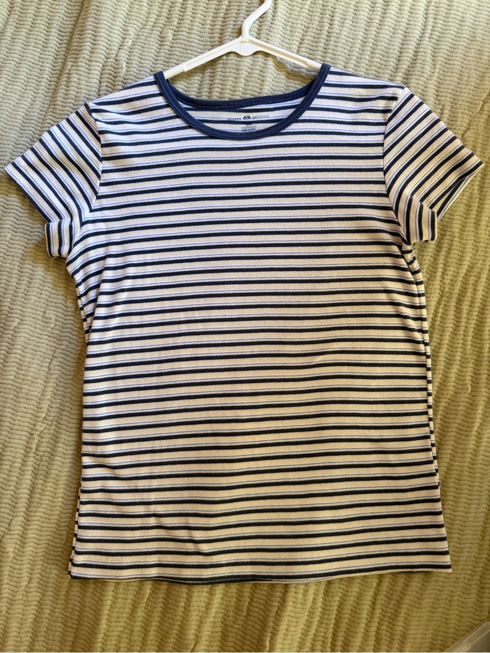 Blue and White Striped Brandy Melville Cotton Tee